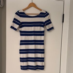 Striped Blue and White Dress Banana Republic